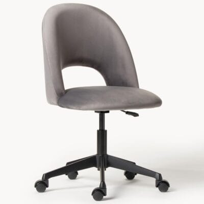 Aksamitne krzesło do biurka Rachel, regulowana wysokość