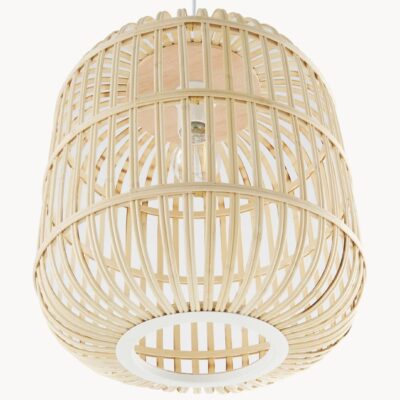 Mała bambusowa lampa wisząca Adam, Ø 35 cm